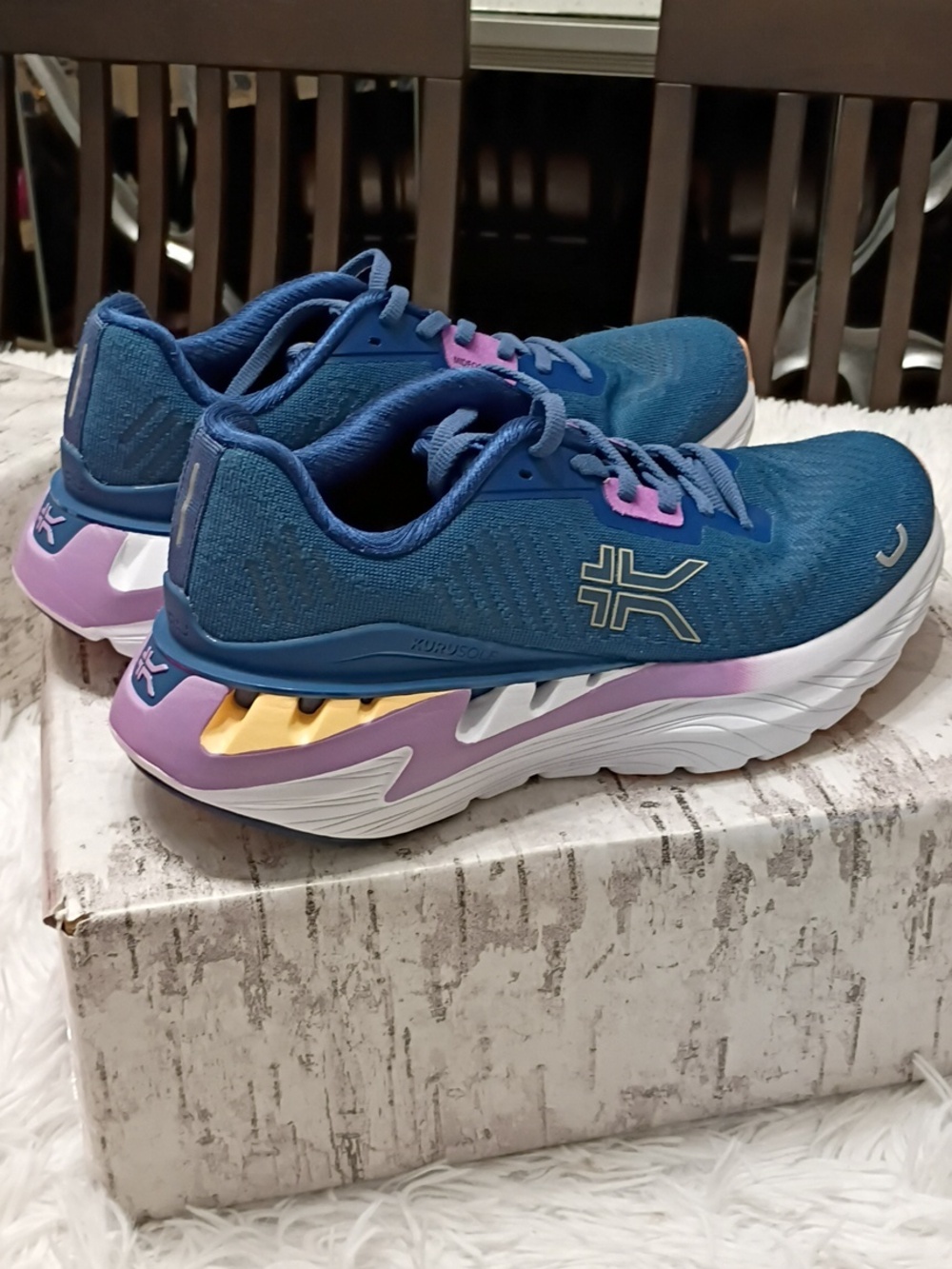 KURU Cloud+ Triple Max Ion Blue & Purple Running Plantar Fascitis Sneakers 9M - Picture 10 of 14